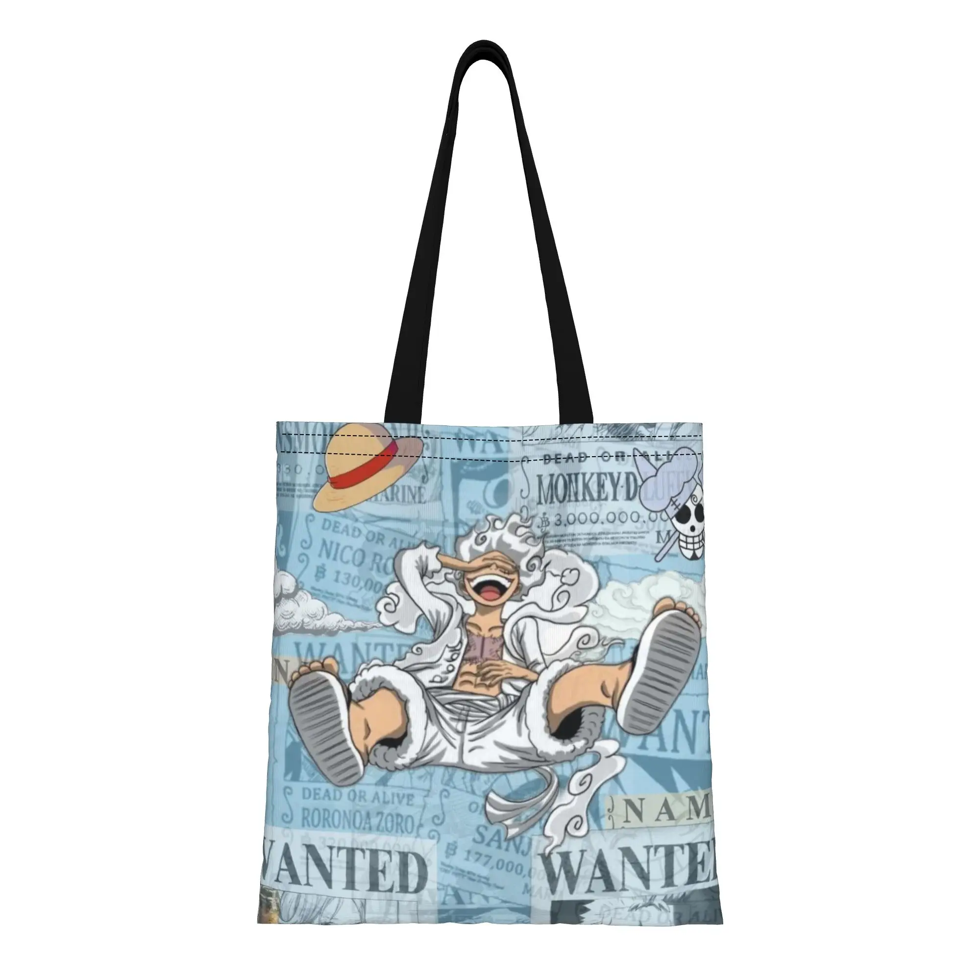 

Сумка-тоут из холщовой ткани One Piece с Луффи (16) – идеальный вариант для женщин, любящих активный отдых, с верхней ручкой, к началу учебного года.