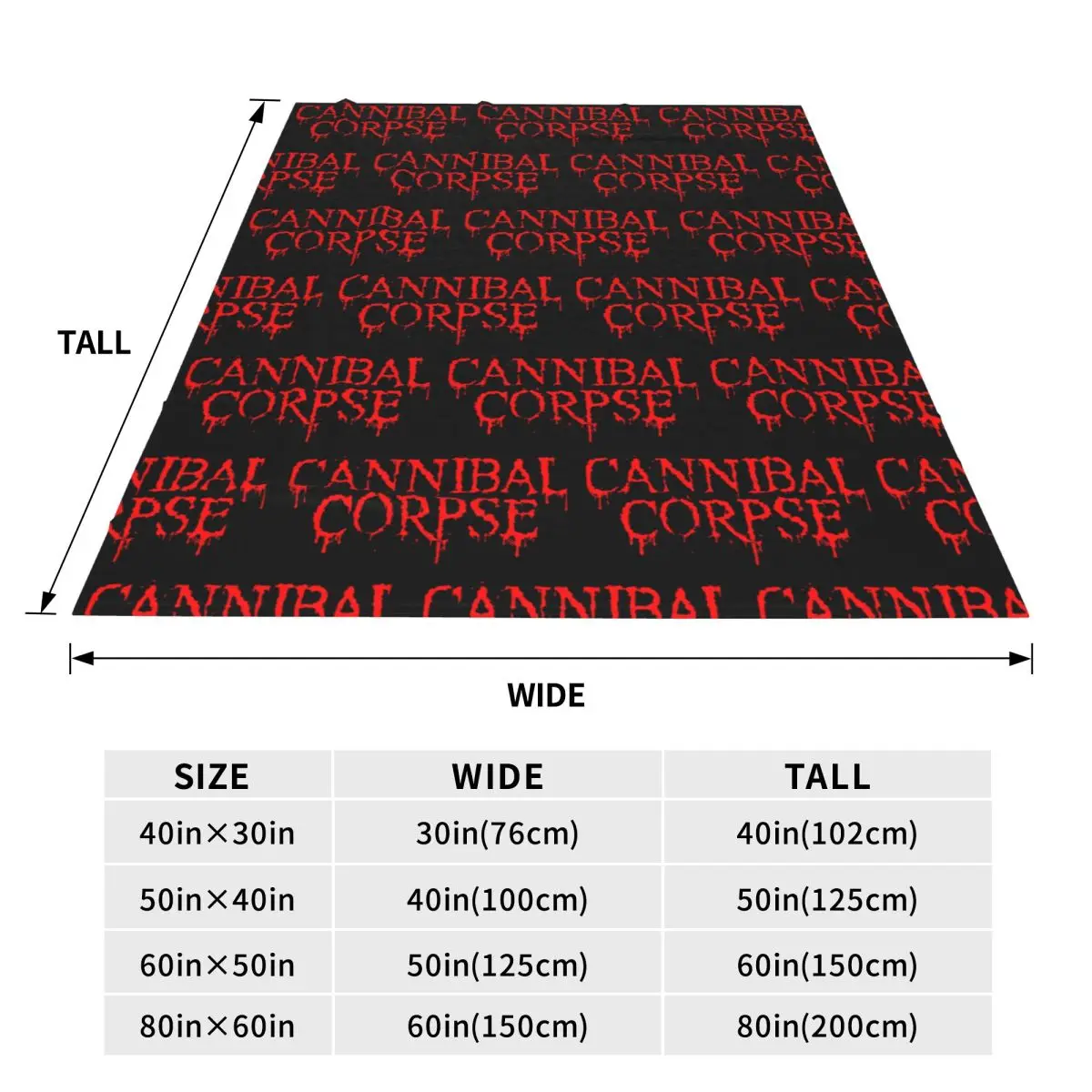 Cannibal Corpse Death Metal Band Blanket Soft Warm Flannel Throw Blanket Bedding for Bed Travel Home Couch