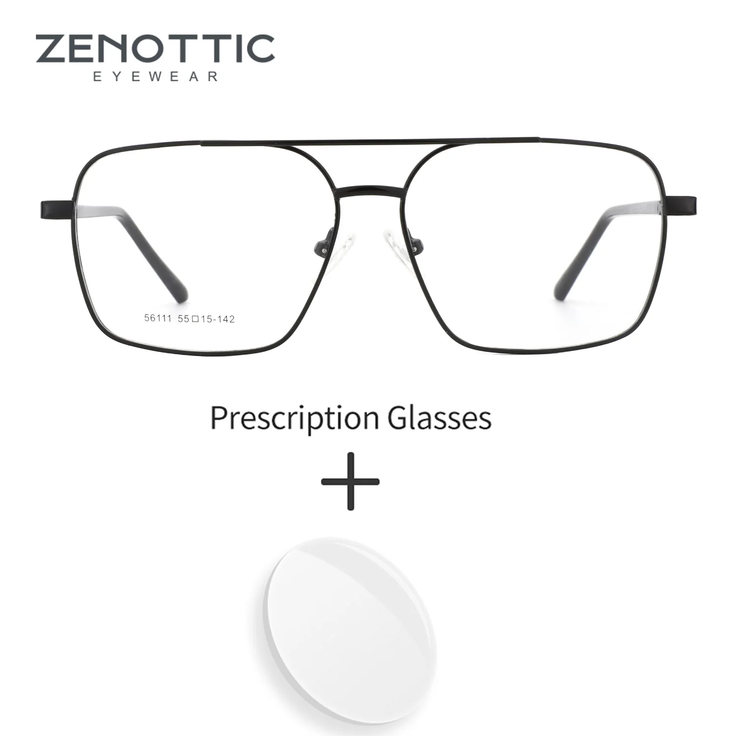 

ZENOTTIC (L Size) 2025 New Arrivals Aviator Prescription Eyeglass for Men High-quality Metal Pilot Progressive Optical Glasses