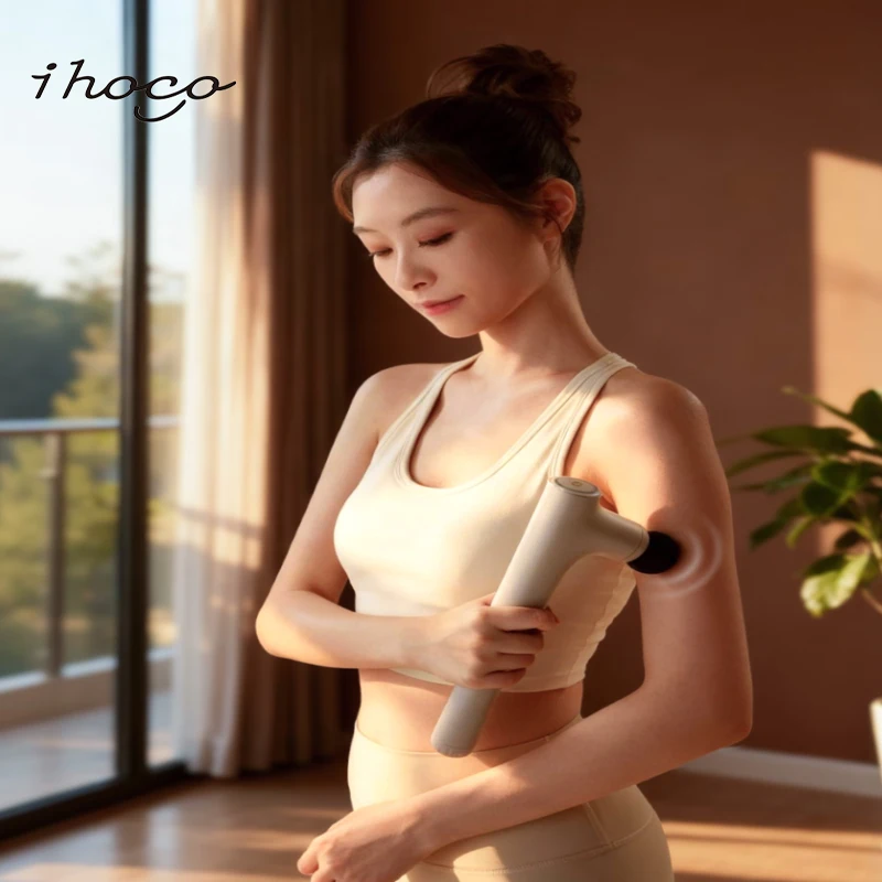 Fascia Gun with Brushless Motor, Muscle Massage Gun, 4 Heads, 3-Position Adjustable Handle, for Deep Tissue Muscle Pain Relief