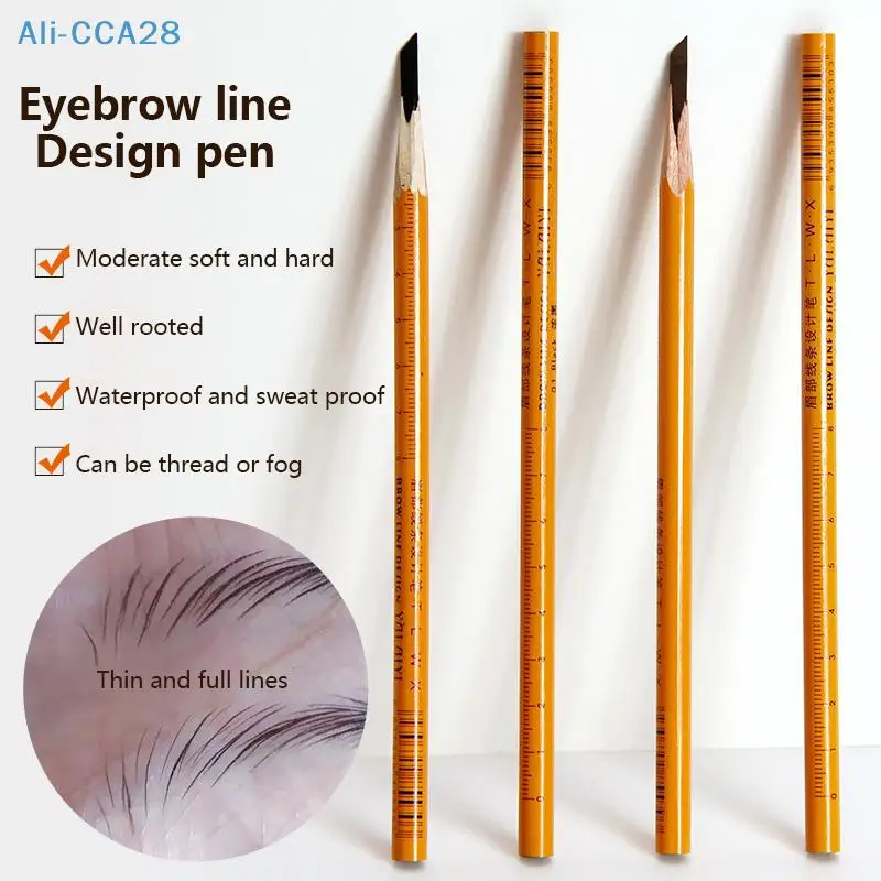 1Pc Portable Microblading Long Lasting Smooth Black Eyebrow Pencil Shadows Cosmetics Waterproof Wooden Pen Makeup Tool