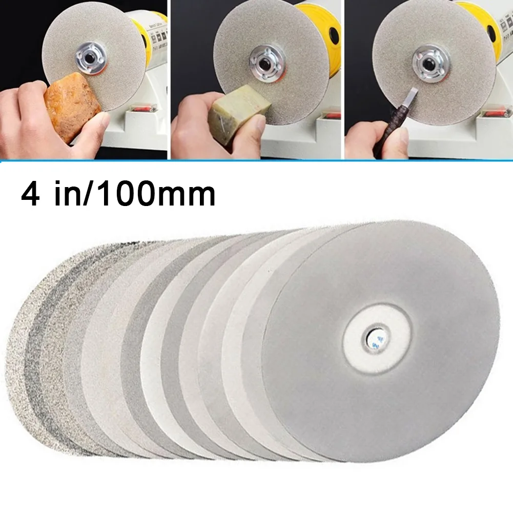 Diamond Coated Grinding Disc 4Inch 100mm Flat Lap Grind Wheels Sharpening Polishing Jewelry Power Abrasive Wheels 80-2000 Grit