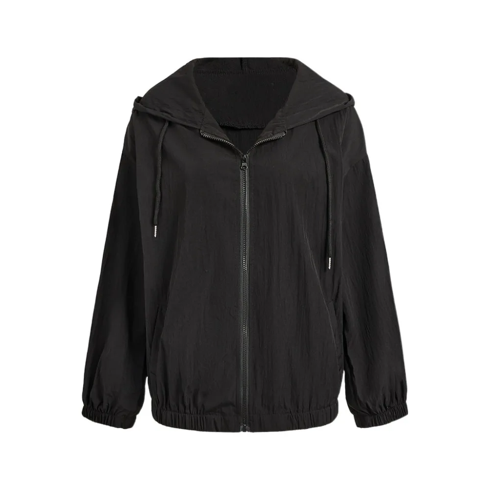 

Retro Drawstring Long Sleeved Hooded Sunscrean Korean Ins Sweatshirts for Women Loose Thin Clothing Hooded Cardigan Women