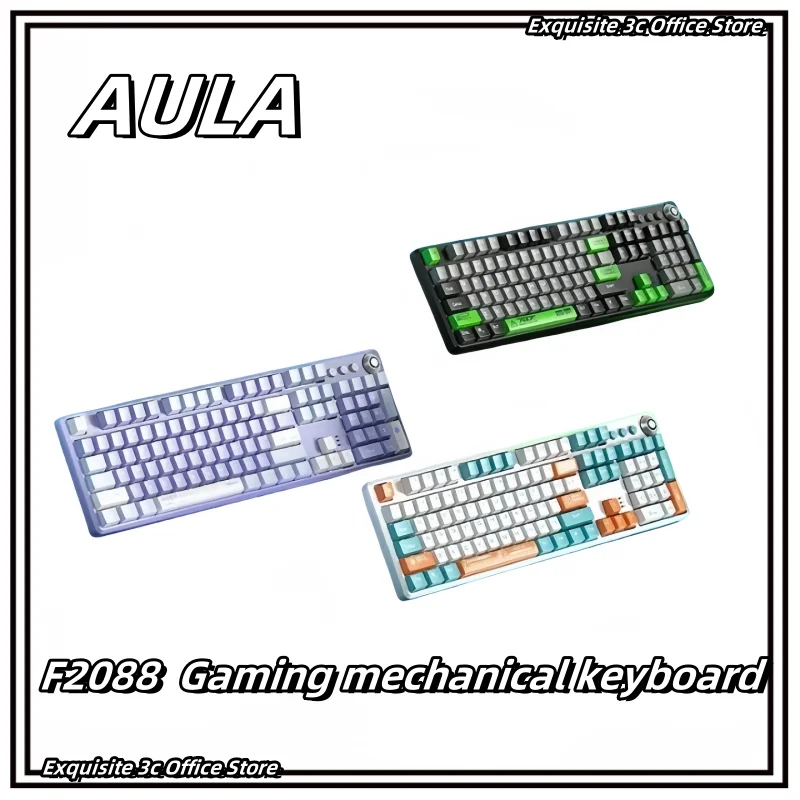 

Aula F2088 Pro 104 Keys Wired Mechanical Keyboard Full Key Rollover Hot Swappable RGB Backlight Mixed Light Gaming Keyboard Gift