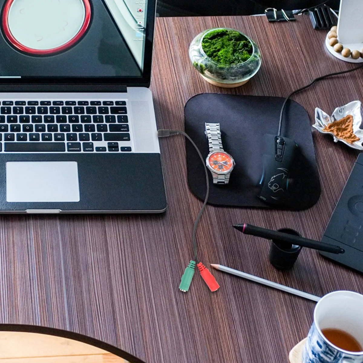 

3Pcs Audio Splitter Premium Material Durable Compact Headphone Adapter 2 in 1 Laptop Phone Tablet External Interface Solution