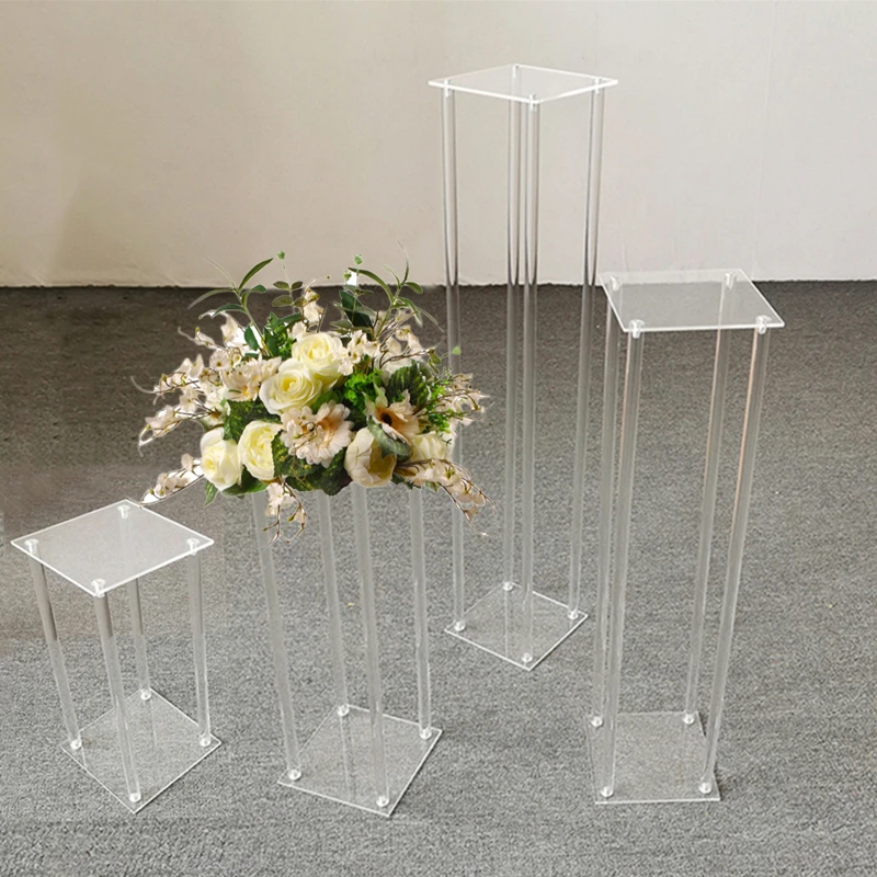 Table Flower Rack with Tall Acrylic Crystal, Wedding Road Lead, Centerpiece, Event Party Decoration, 40 cm, 60 cm, 80 cm, 100 cm