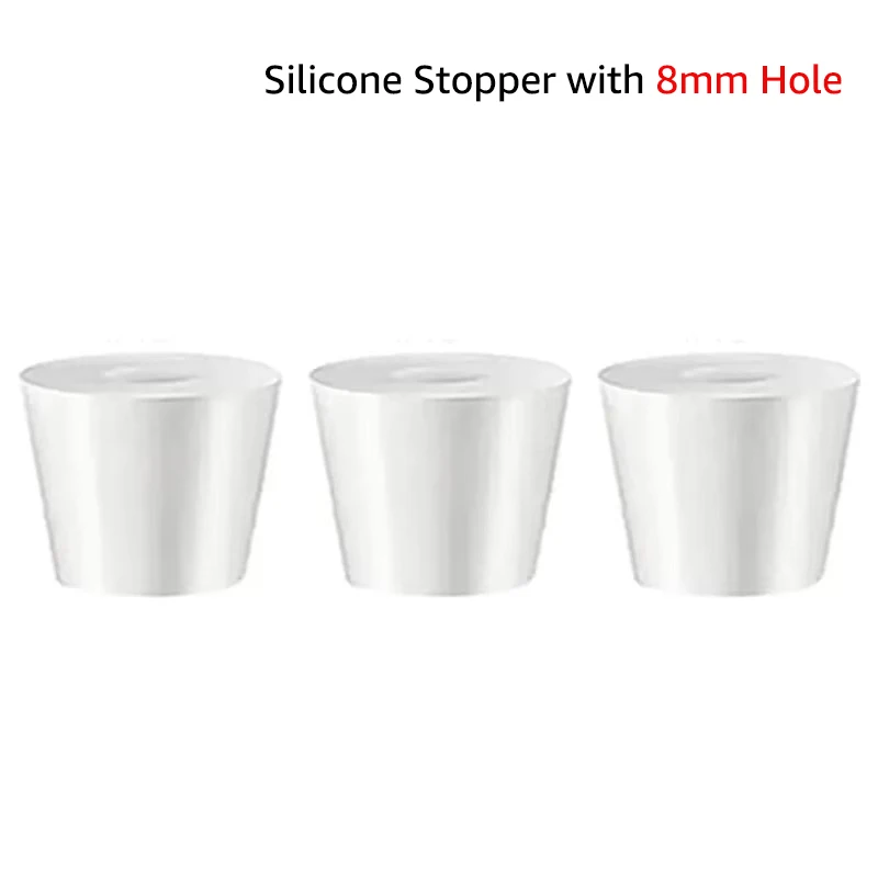 3 PCS #6 Silicone Plug with Hole, Fermentation Rubber Stopper For Barrel Carboy,BPA Free Hard Silicone Airlock Seal Valve