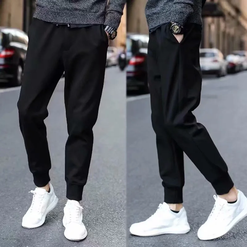 Leather cord jogger pants