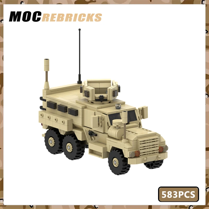 US Military Vehicle Armed Forces War Army Cougar 4x4 Mine Resistant Bricks Toys Model Mini Building Blocks Kits Children's Gifts