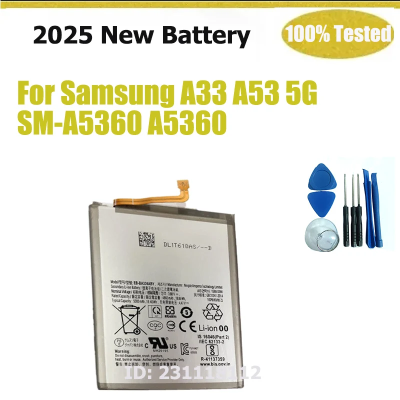 EB-BA536ABY EB-BA336ABY Battery For Samsung Galaxy A33 A53 5G  A5360 SM-A5360 New Replacement 5000mAh