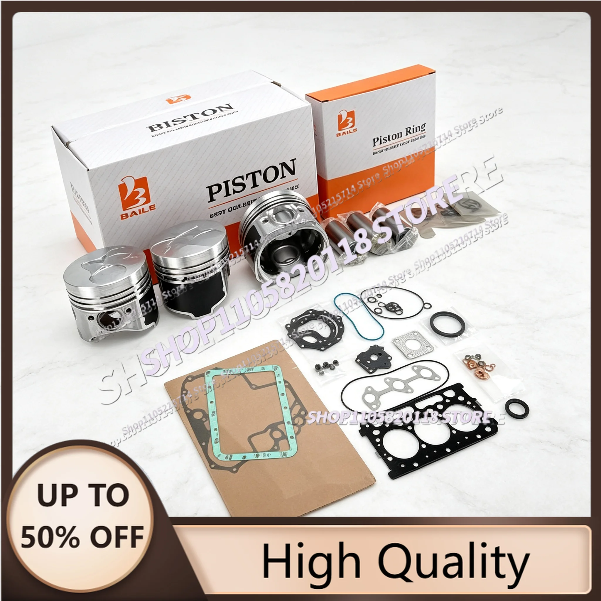 D722 Piston +Full Gasket Set Kit For Engine Parts Overhaul Rebuild Kit 16851-21114 D722EBH D722E
