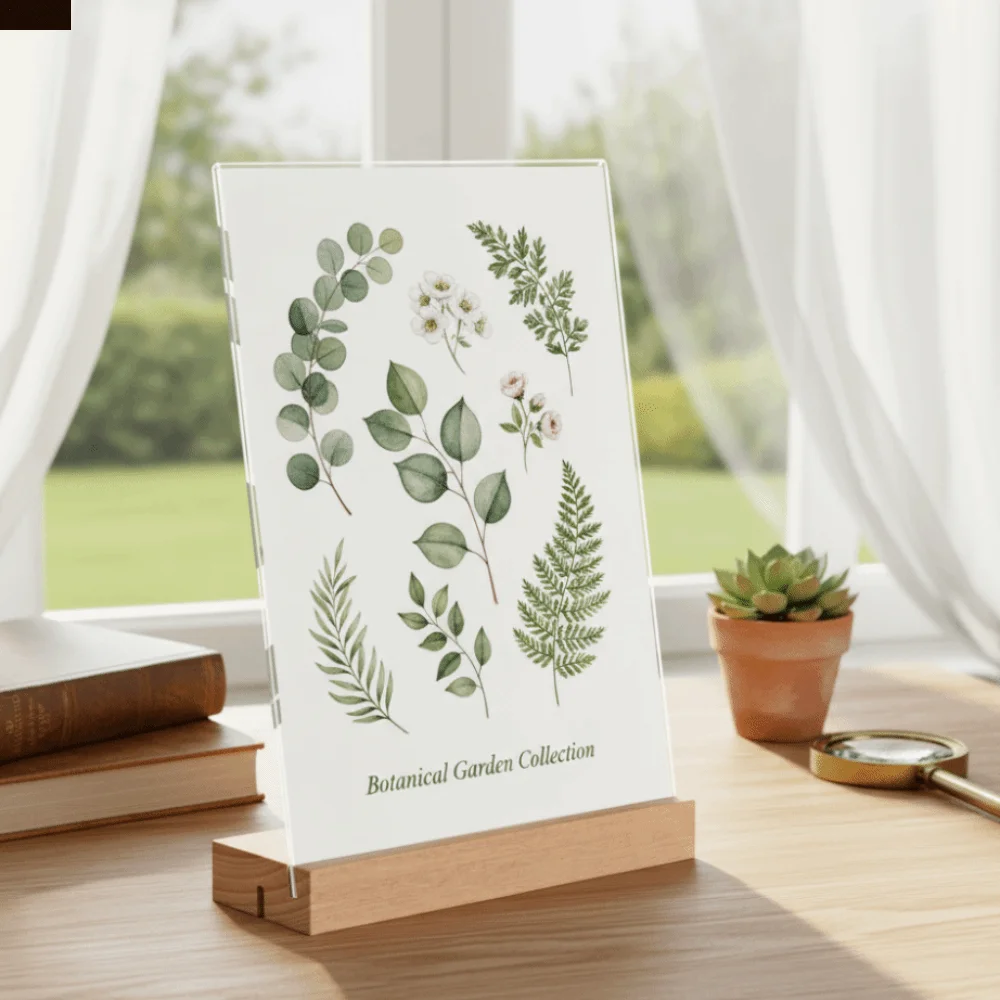 

Slant/straight Groove Menu Paper Display Stand Highly Transparent 2 Uses Menu Sign Holder Aryclic Protective