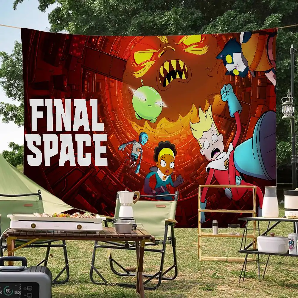 F-Final Space Anime Banner INS Style Outdoor Party Decoration Atmosphere Flag