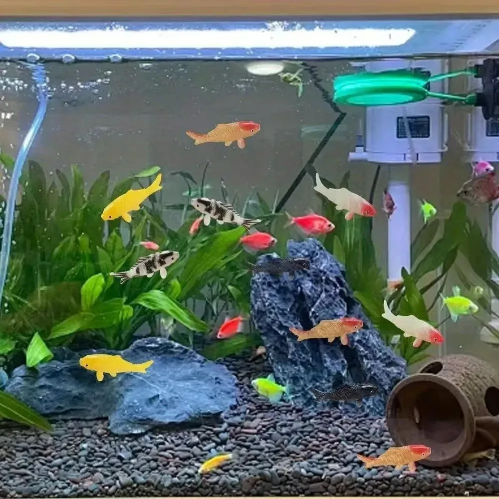 2/4/8 Stück Künstliche Koi-Fische, Realistische Mehrfarbige Fische mit 3D-Schuppen und Beweglichen Augen, Umweltfreundlicher Kunststoff für Aquarium und Teich – Detail 4