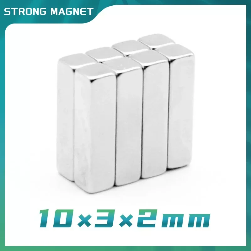 20/50/100/200/500/1000PCS 10x3x2 Quadrate Rare Earth Neodymium Magnet Sheet N35 Thin Block Permanent Magnet 10x3x2mm 10*3*2 mm