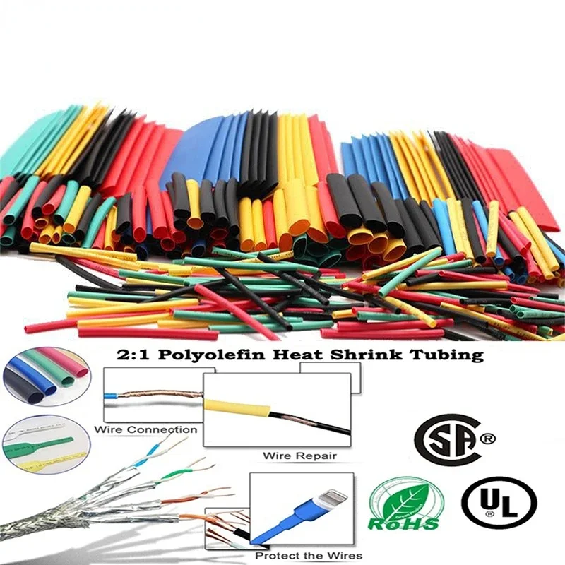 60-560 pces heat-shrink tubo termoresistant kit de envolvimento do psiquiatra de calor da isolação para cabos fio da tubulação conjunto