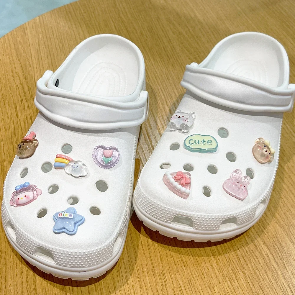Random10PCS Shoe Charm DIY 3D Cute Rainbow Bear Shoe Decorations Accessories Charms for Clogs Bogg Bag Slides Sandals image 6