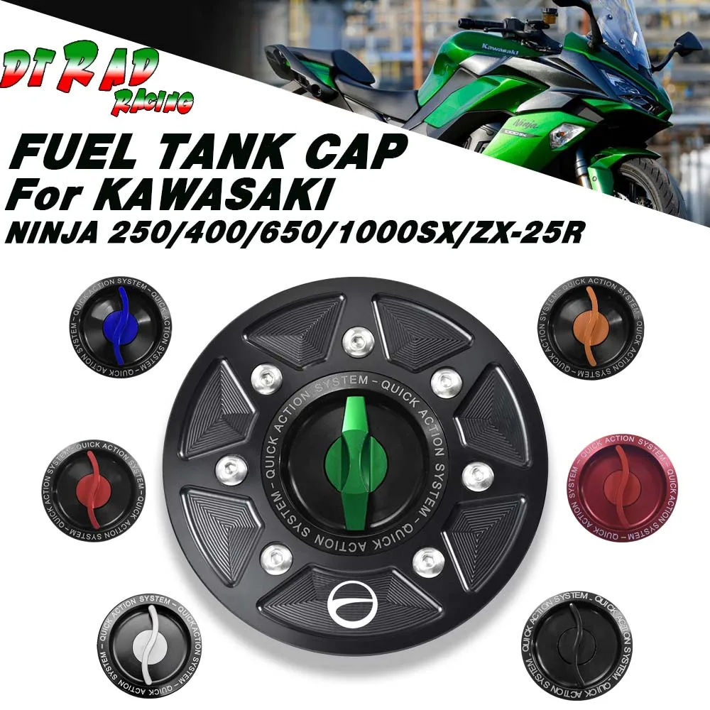 Fast Gas  CNC Fuel Air Filter Oil Tank Cap Motorcycle Gasoline Plug For KAWASAKI NINJA 250/400/650/1000SX/ZX-25R Accessories