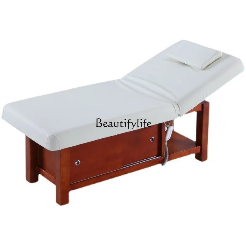 

Electric beauty solid wood massage bed beauty health massage bed solid wood high rebound treatment bed