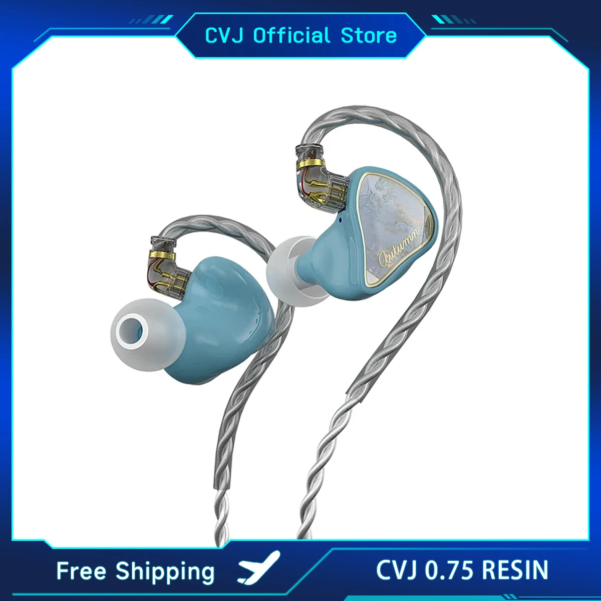 

CVJ Resin Type Wire Earphones 1BA 1DD Hybrid IEM Headsets In Ear Earbuds DJ Hifi Sport Ring Iron Headphones Mirror CSN CSA Demon