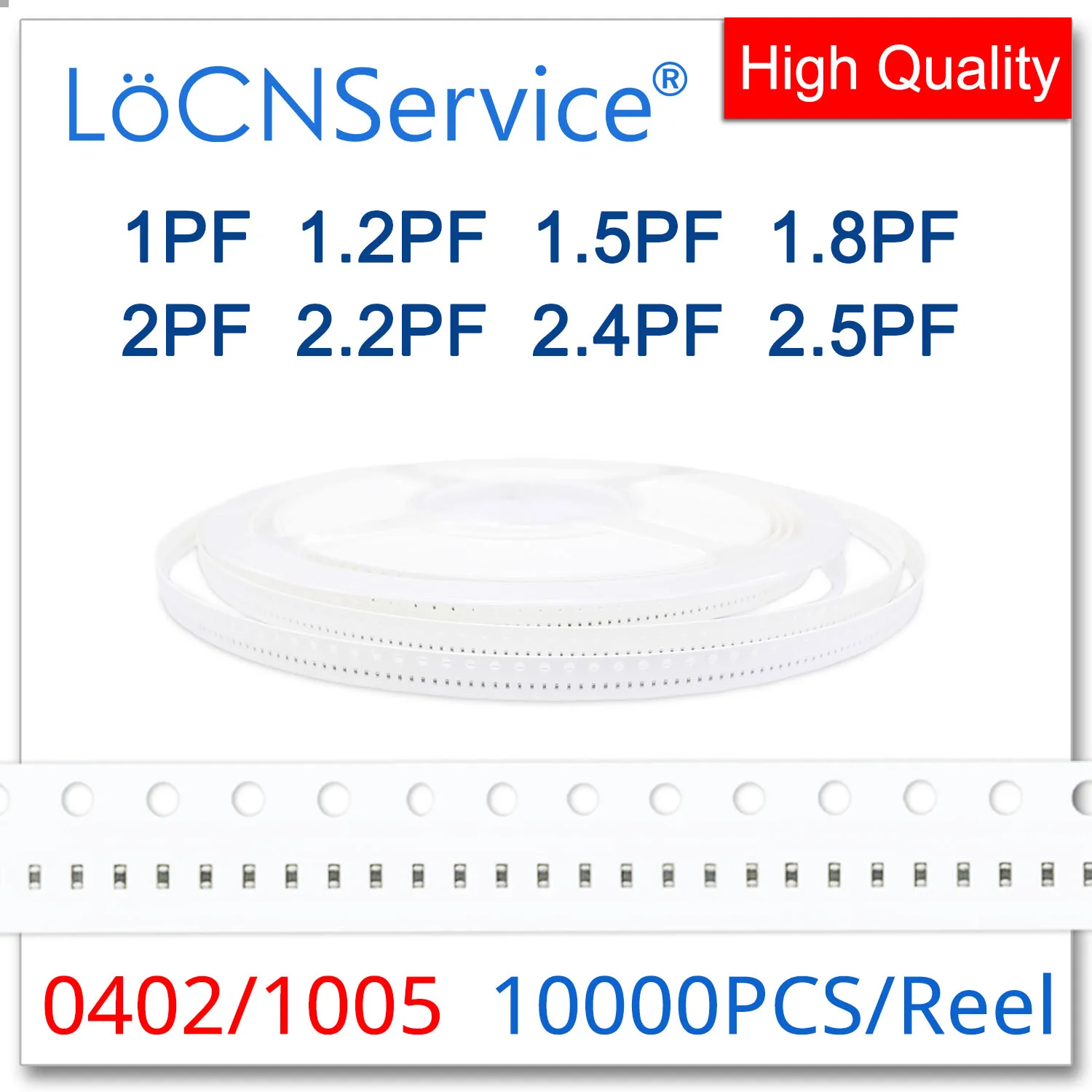 

Конденсаторы SMD 10000 шт. 0402 1005 COG/NPO RoHS 50 В 0,25% 0,5% 1PF 1,2PF 1,5PF 1,8PF 2PF 2,2PF 2,4PF 2,5PF Высокое качество