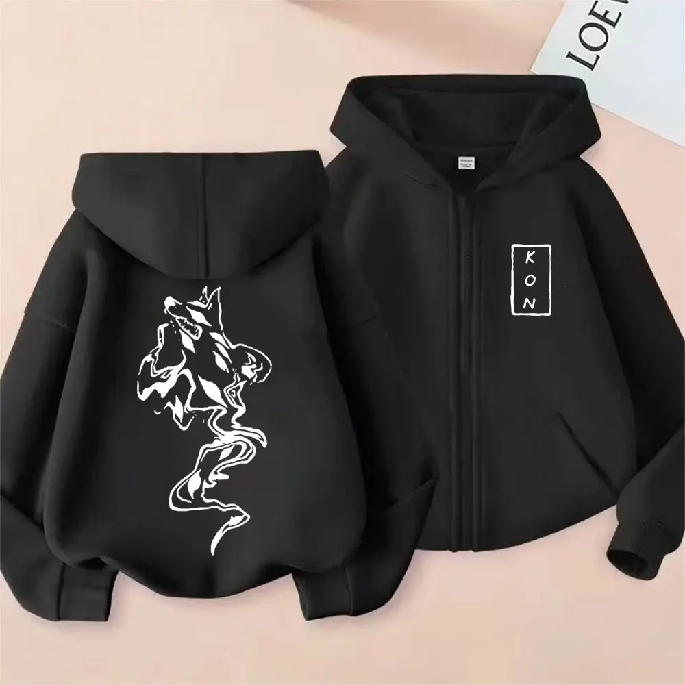 

Anime Chainsaw Man Zipper Hoodie Hayakawa Aki Fox Devil Kon Graphic Zip Up Jacket Men's Women's Manga Fashion Oversized Hoodies