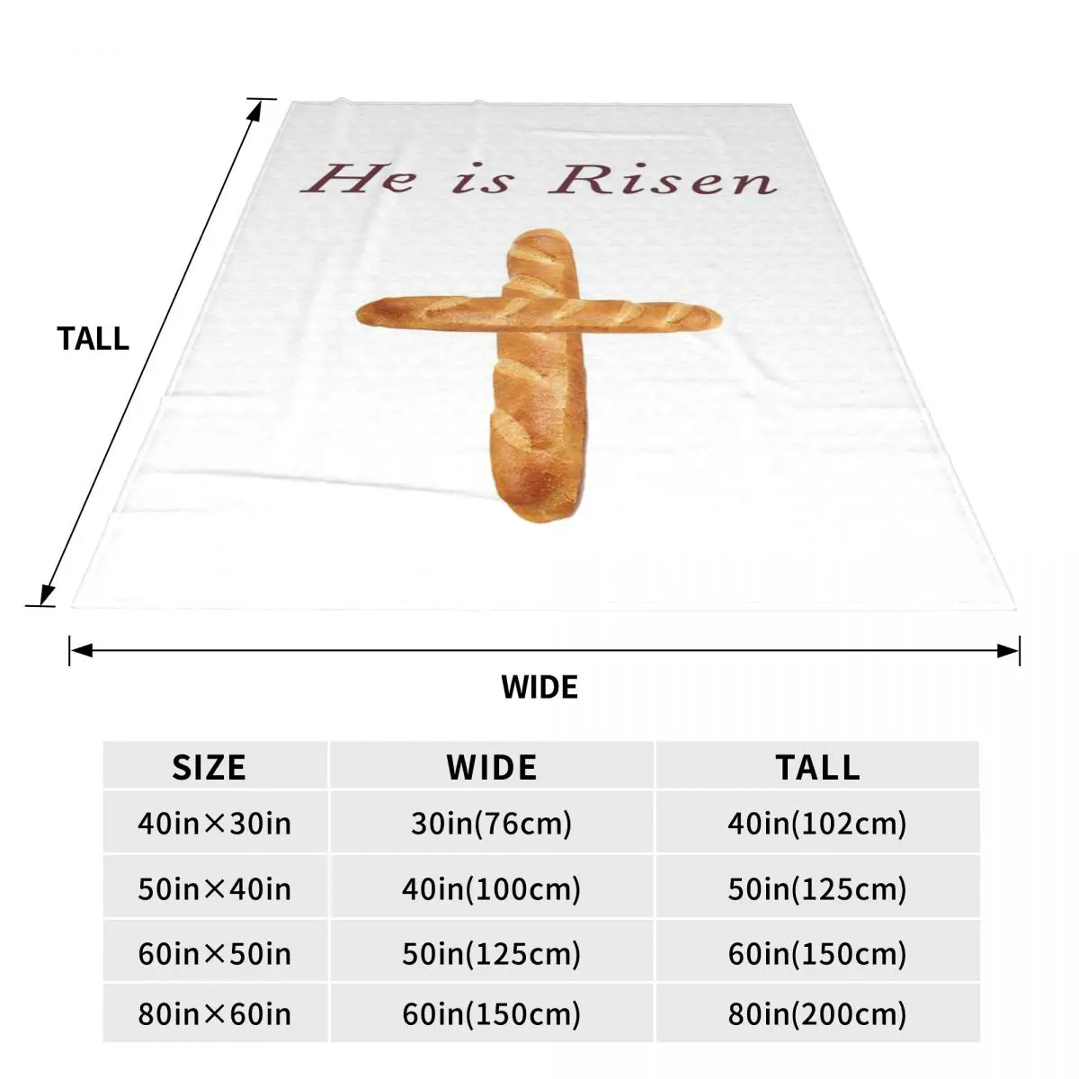 He Is Risen, Shirley's Bread Apron (Community) Blanket Soft Warm Flannel Throw Blanket Bedspread for Bed Travel Home Sofa