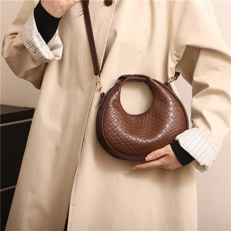 Mode Schwarz Halbmond Tasche Luxus Pu Leder Damen Geldbörsen und Handtaschen Umhängetaschen Frauen Schulter Taschen – Detail 17
