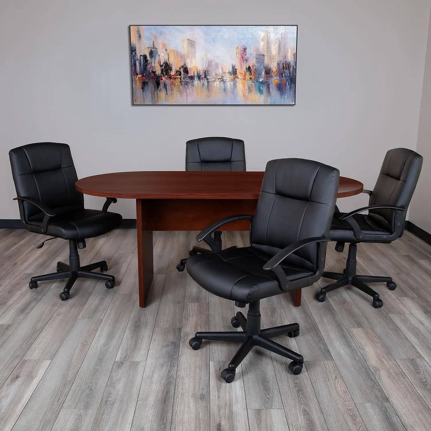 Furniture Jones 6 Foot (72 inch) Oval Conference Table in Mahogany