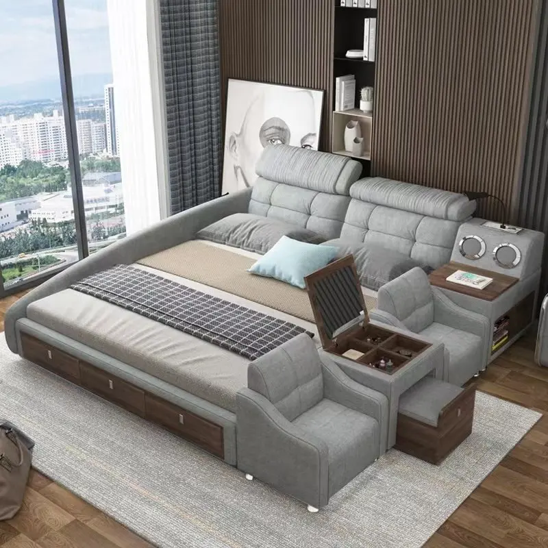 

Princess Luxury Double Bed Mattresses Decoration Headboards Bedroom Double Bed Smart Bedframe Camas De Dormitorio Furniture Home