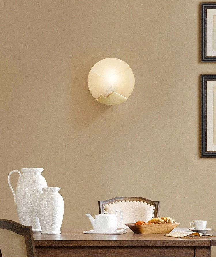 

Modern Wall Decor LED Wall Light Designer Marble Wall Art Walllamp Hotel Living Room Bedroom Guest Room Bedside Mirror Light