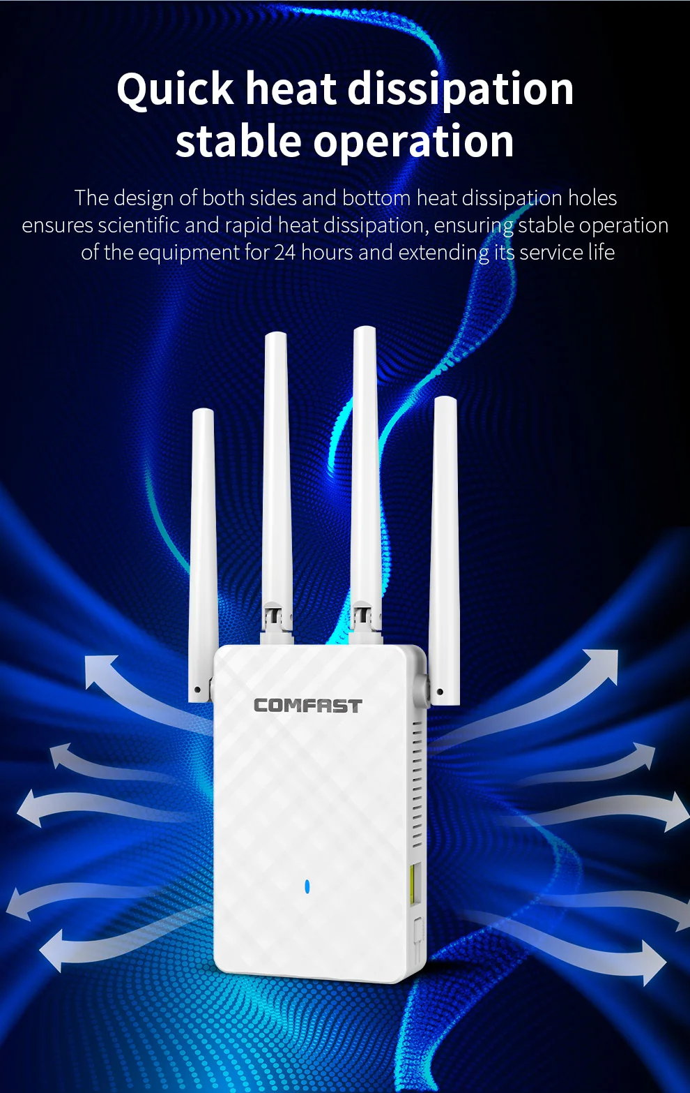 300Mbps WiFi Repeater 2.4GHz Wireless Extender Amplifier 4 Antenna 802.11N WiFi Long Range Booster  Router Access Point Coverage