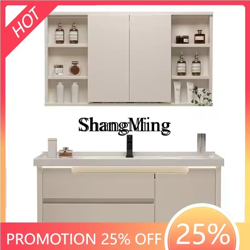 

CL Bathroom Cabinet Washbasin Combination Ceramic Integrated Basin Bathroom Sink Smart Mirror