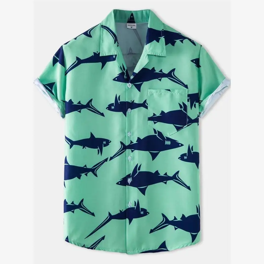 

Loose Men's irt Floral Print ort Sve Summer Hawaiian Holiday Casual irt Trendy American Sle Youth ular