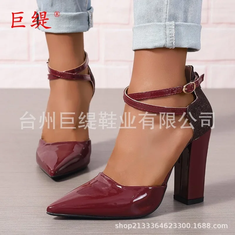 Sexy High Heels Summer Shoes Woman Luxury 2025 Large Size 46 Brand Green Women's Heels Ankle Straps Party Wedding Shoes Ladies