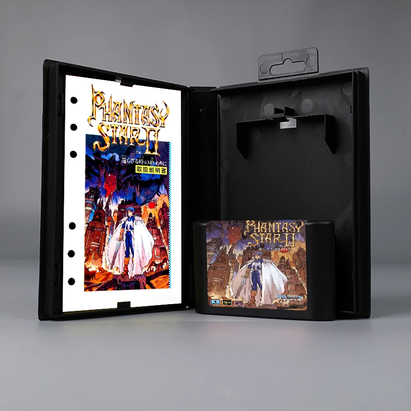 

Phantasy Star II JAP cover 16bit MD game card with box with manual for Sega Genesis Megadrive console