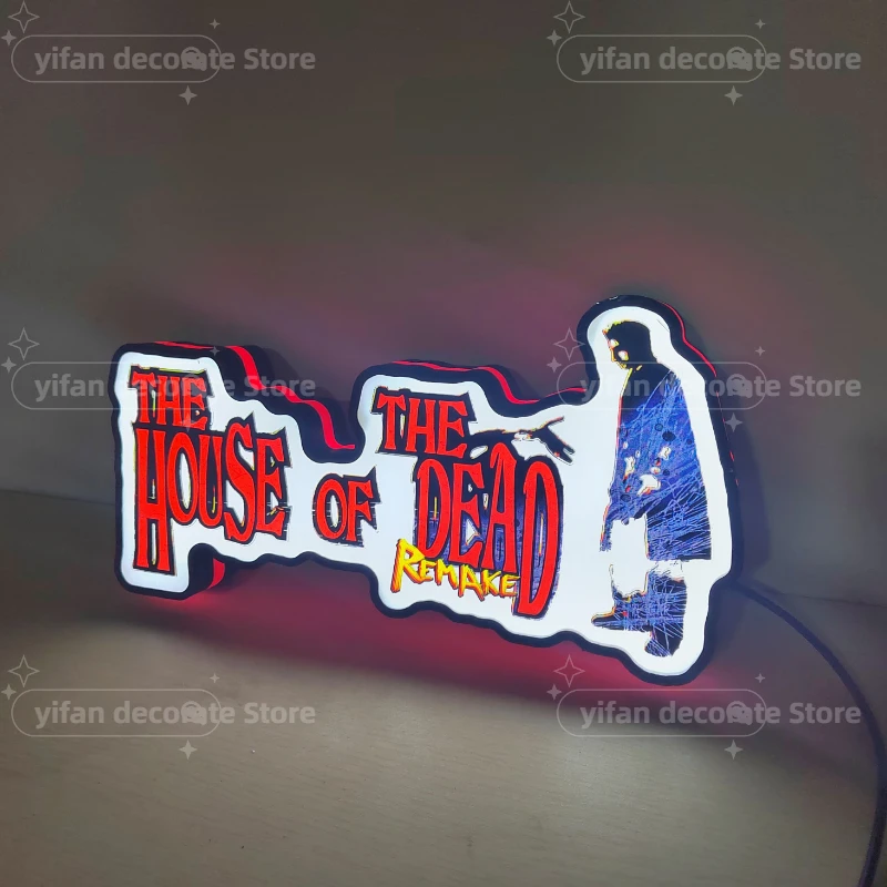 Gaming House Of The Dead Logo LED Nightlight Gift 3D Print Desktop Lightbox Custom Wall Decor for Cinema Kids Illuminated Signs