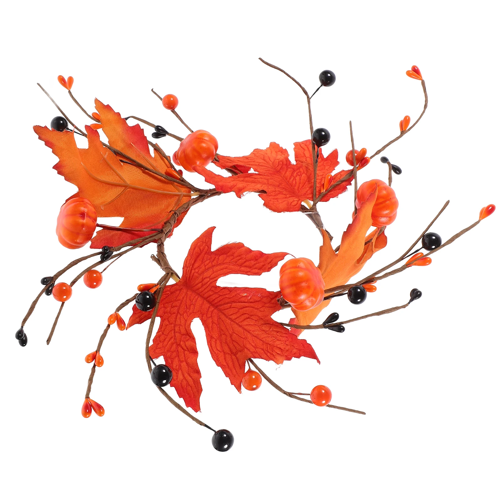 

Ring Artificial Garland Thanksgiving Fall Maple Tree Decor Iron Wire Halloween Decorations