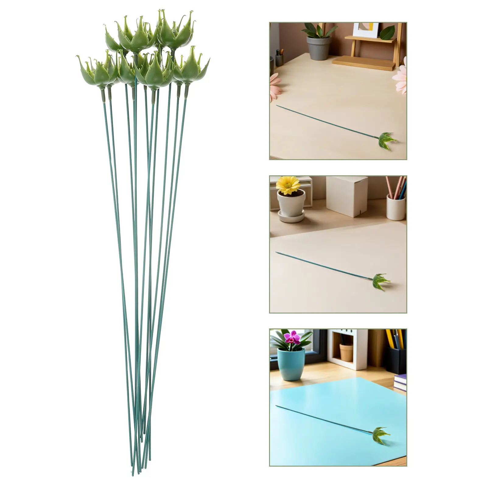 

50 наборов пластиковых стеблей для цветов, реалистичные имитации цветочных трубочек для DIY-композиций, свадеб, вечеринок и домашнего декора