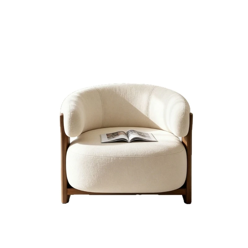 LMM French solid wood retro single sofa chair leisure chair American medieval living room