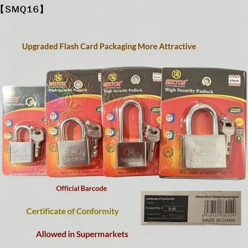 Premium Multi-Layer Electroplated Heavy Duty Iron Lock Heavy Duty Anti Theft For Home Door Office Gate Indoor Safety Use【SMQ】