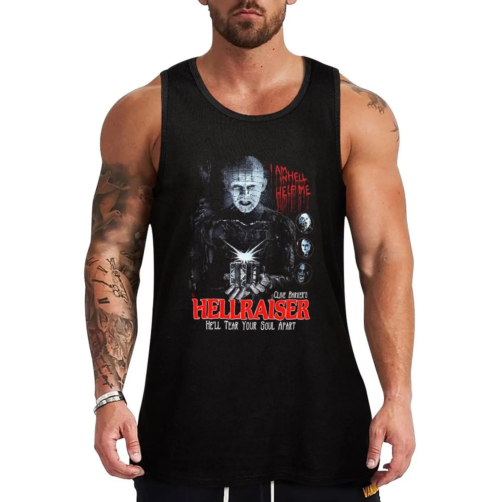 

Майка Hellraiser мужская без рукавов, художественная одежда, жилет, спортивные рубашки без рукавов