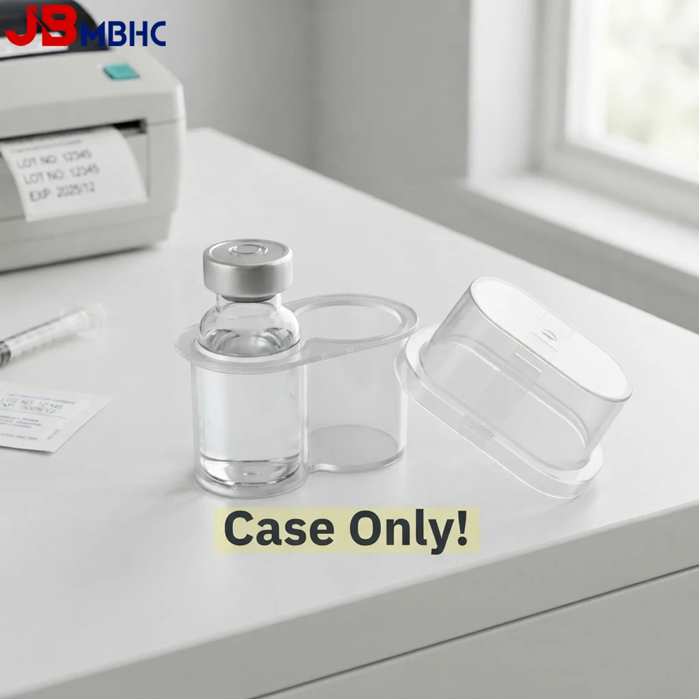 2 Slot Peptide & Insulin 3ml Vial Storage Case, Transparent Multi-Slot Shipping Organizer, Durable, Stackable and Portable Case