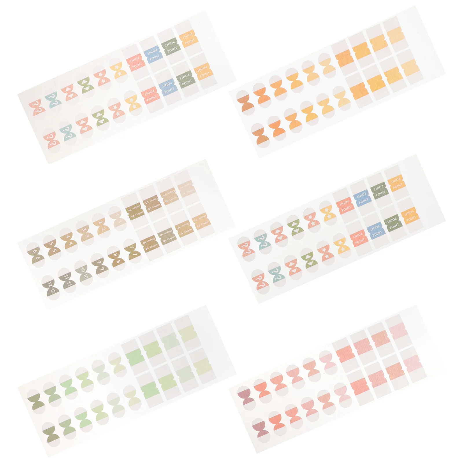 

6pcs Colorful Index Tabs Sticky Page Markers Reusable Book Tabs For Planner Reading Supplies Highlight Strips Adhesive Notes