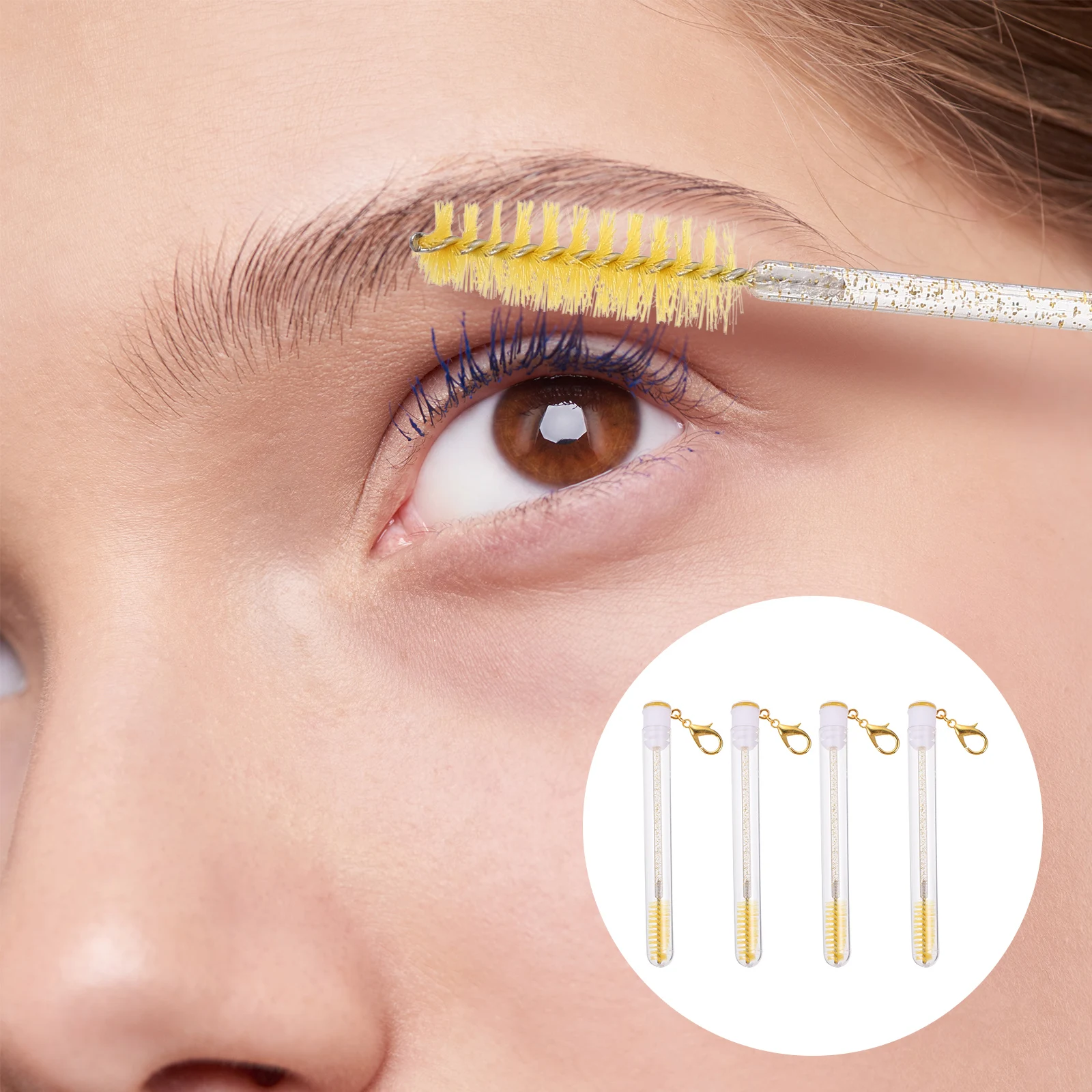 

4pcs Eyelash Brush Tubes High Quality Plastic Durable Mascara Bottle Eyebrow Comb Travel Business Makeup Artists Lightweight
