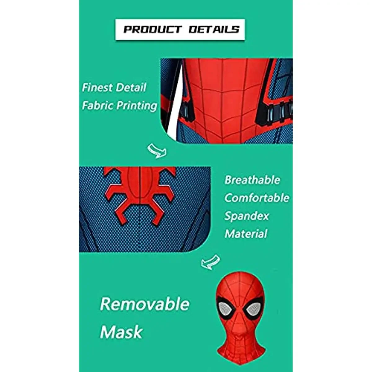 MINISO Spiderman Costume Tobey Maguire Cosplay Bodysuit Superhero Zentai Suit Jumpsuit Halloween Carnival Party Costumes