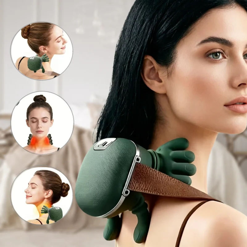 Electric 5 Fingers Simulated Human Hand Massager, Wireless Neck Shoulder Massage Device, USB Charging Muscle Relax Holiday Gift