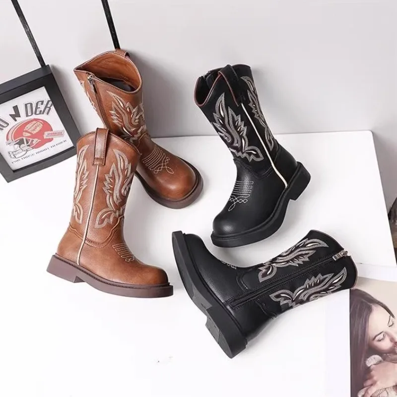 Zapatos Niña Girls Boots Waterproof Cowboy Boots Childrens New Fashion Short Anti Slippery Boot Thick Boot Kids Boot Botas Niña