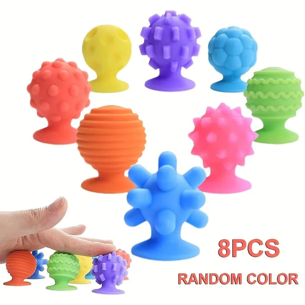 Textured Soft Worry Stone Fidget Silicone No Noise Children Sensory Stone Creative Relaxing Silicone Suction Cup