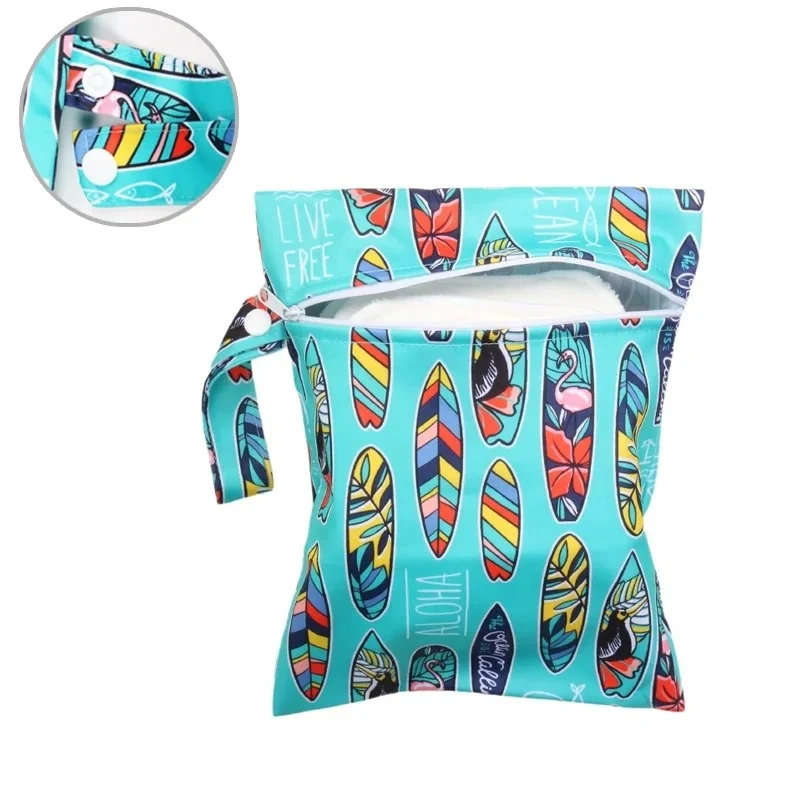 إعادة تدوير صديقة للبيئة قابلة للغسل من بورورو، حقيبة حمل مقاومة للماء، حقيبة مبللة لتخزين الحفاضات القماشية، تخزين الغابات المطيرة في الهواء الطلق